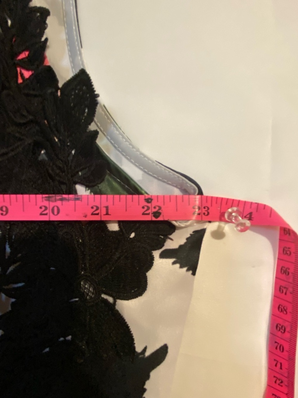 Women’s Sucrefas Floral Asymmetrical Midi Dress with Black Lace Trim Size 4XL - Picture 6 of 16